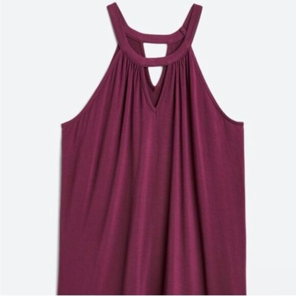 Market & Spruce Kaya Keyhole Halter Knit Top Dark Purple‎ Medium Stitch Fix - Picture 2 of 6